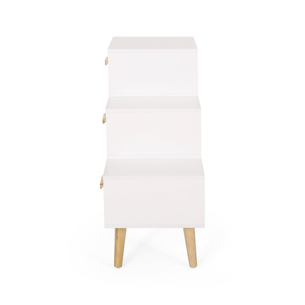 Gdf Studio Tula Mid-Century Modern 3 Drawer Tiered Cabinet