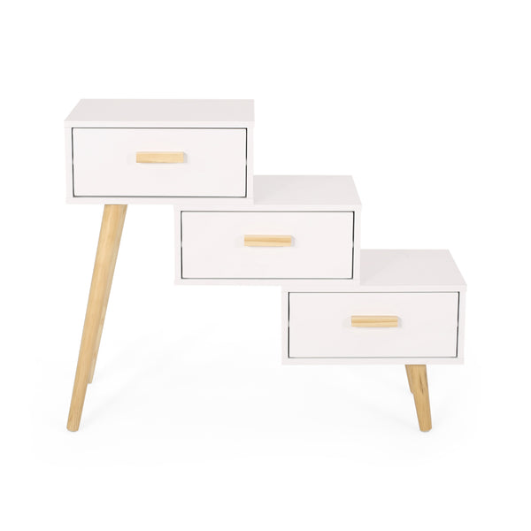 gdf studio Tula Mid-Century Modern 3 Drawer Tiered Cabinet