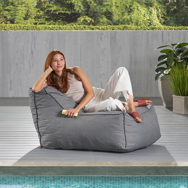Gdf Studio Tulum Outdoor Water Resistant Fabric Bean Bag Lounger