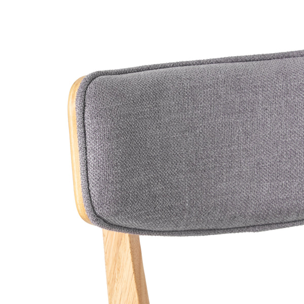 Gdf Studio Turat Mid Century Fabric Dining Chairs With Natural Oak Finish(Set Of 2)