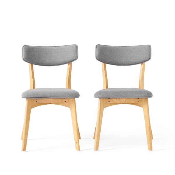 gdf studio Turat Mid Century Fabric Dining Chairs with Natural Oak Finish(Set of 2)