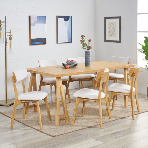 gdf studio Turat Mid-Century Modern 7 Piece Dining Set with A-Frame Table