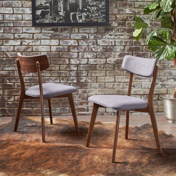 Gdf Studio Turat Mid-Century Walnut Finished Frame Dining Chairs (Set Of 2)