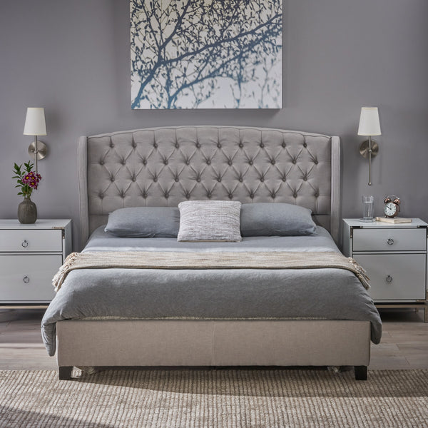 Gdf Studio Twilight Fully Upholstered Fabric Queen Bed Set