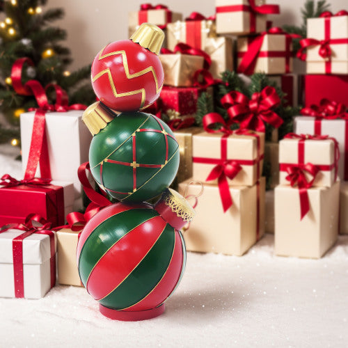 Gdf Studio TwinkleTidings Classic Stacked Christmas Ball Decoration