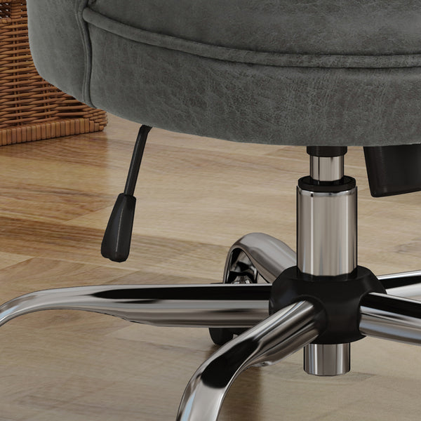 Gdf Studio Tyesha Modern Tufted Microfiber Adjustable Swivel Desk Chair W/ Rolling Casters