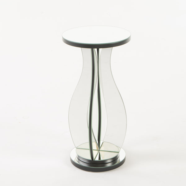 gdf studio Tyne Modern Glam Curvy Mirror Accent Table with Circular Tabletop
