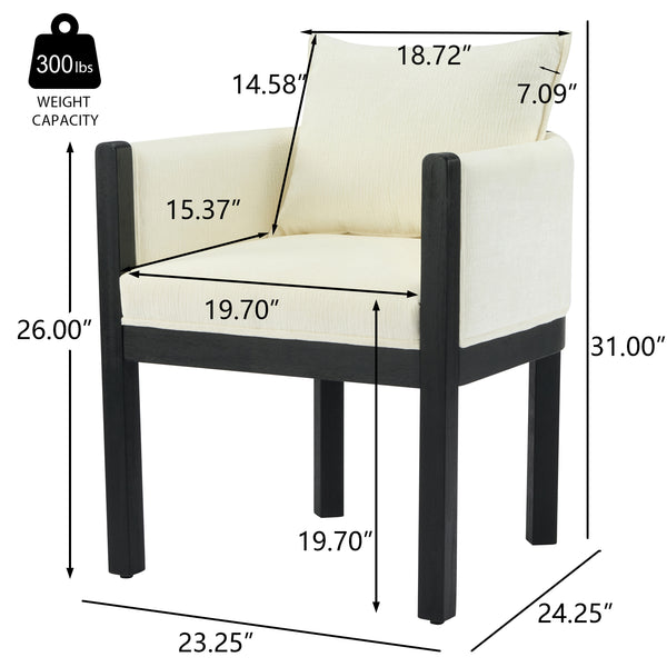 Gdf Studio Ulradarisa Linen Upholstered Armchair (Set Of 2)
