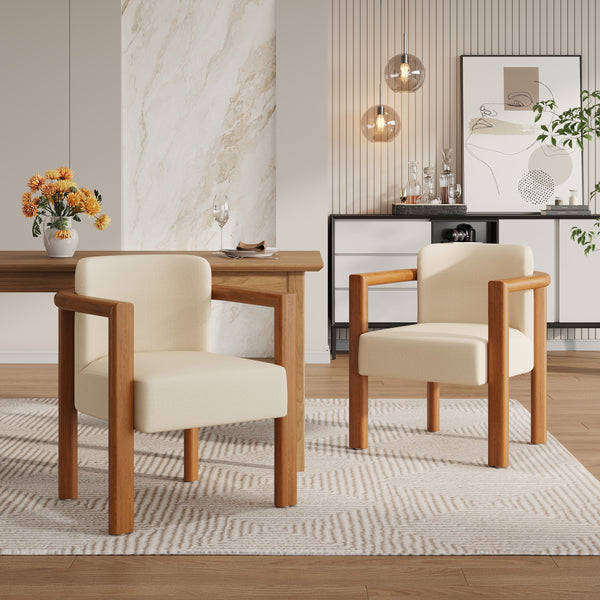 Gdf Studio Ulrarenal Upholstered Fabric Armchair With Wood Frame (Set Of 2)