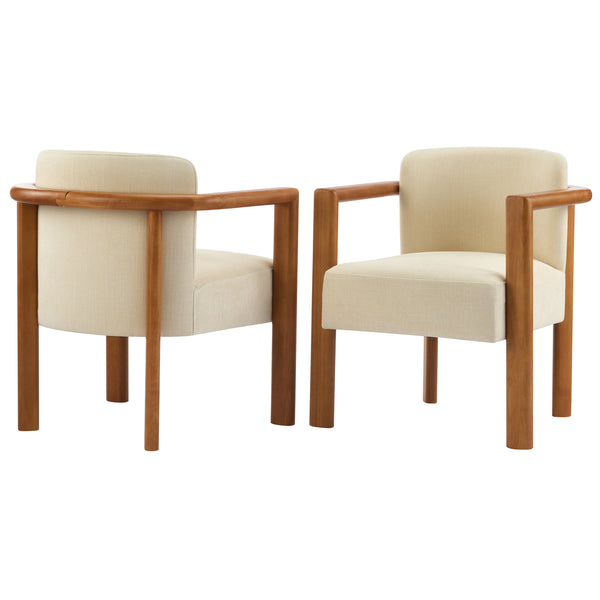 Gdf Studio Ulrarenal Upholstered Fabric Armchair With Wood Frame (Set Of 2)