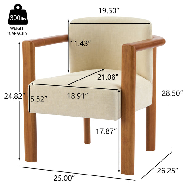 Gdf Studio Ulrarenal Upholstered Fabric Armchair With Wood Frame (Set Of 2)