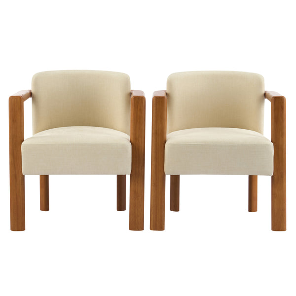 gdf studio Ulrarenal Upholstered Fabric Armchair with Wood Frame (Set of 2)
