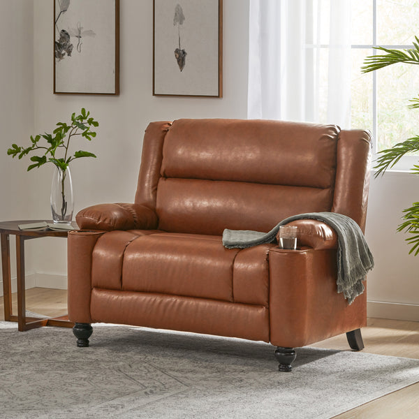 Gdf Studio Upham Contemporary Faux Leather Oversized Pushback Recliner
