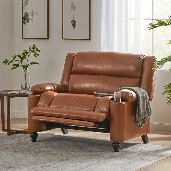 Gdf Studio Upham Contemporary Faux Leather Oversized Pushback Recliner