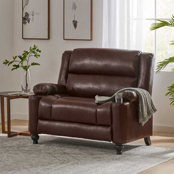 gdf studio Upham Contemporary Faux Leather Oversized Pushback Recliner