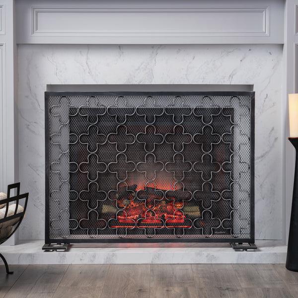 Gdf Studio Uriah Modern Single PanelIron Firescreen