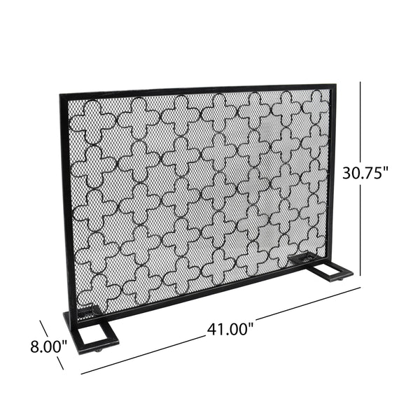 Gdf Studio Uriah Modern Single PanelIron Firescreen