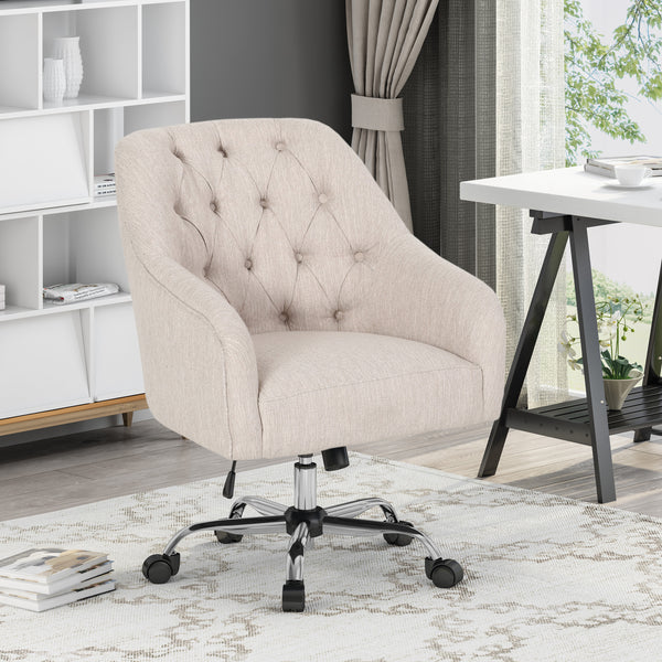 Gdf Studio Uriel Tufted Home Office Chair With Swivel Base