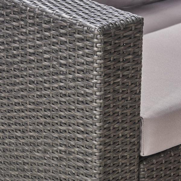 Gdf Studio Valentina Outdoor 5-Seater Sectional Sofa Set With Club Chair And Storage Ottoman