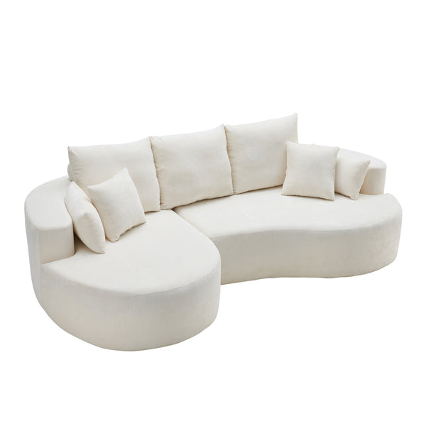 Gdf Studio Valirion 2 - Piece Fabric Cloud Curved Sectional Sofa CHAISE LOUNGE