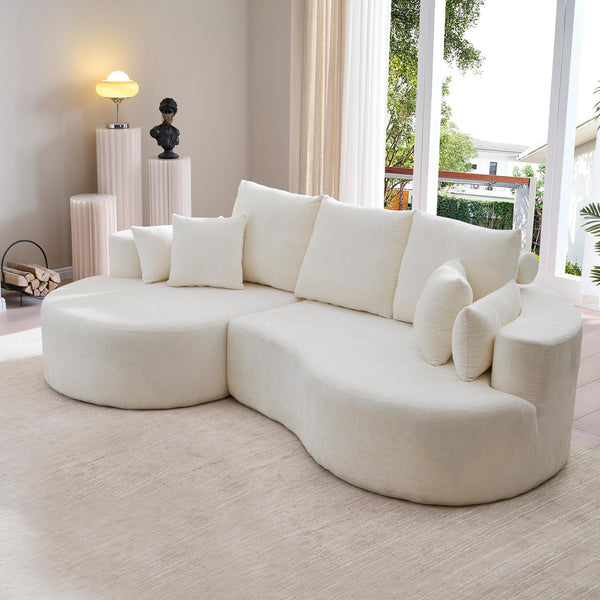 gdf studio Valirion 2 - Piece Fabric Cloud Curved Sectional Sofa CHAISE LOUNGE