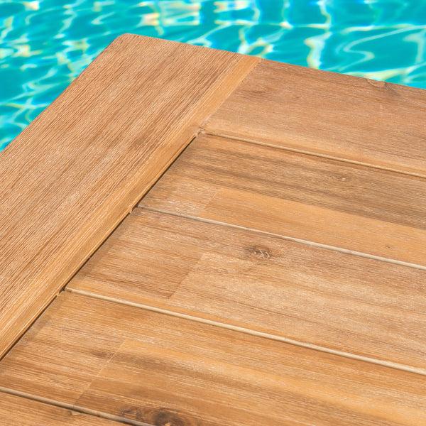 Gdf Studio Valverde Outdoor Teak Finish And Brushed Grey Acacia Wood Picnic Dining Set