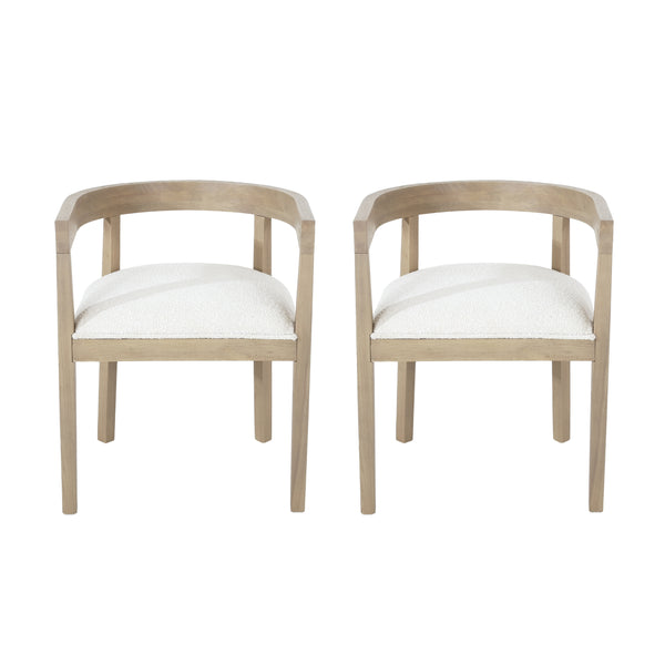 gdf studio Vande Fabric Upholstered Wood Tub Dining Chairs Set of 2