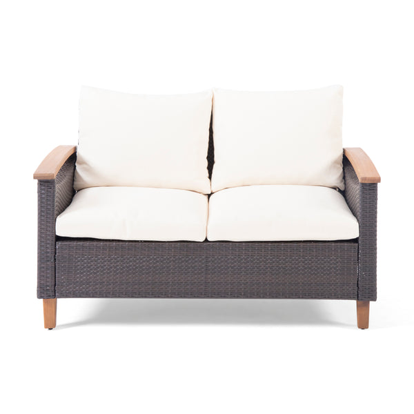 Gdf Studio Velthur Outdoor 4 Seater Chat Set With Coffee Table