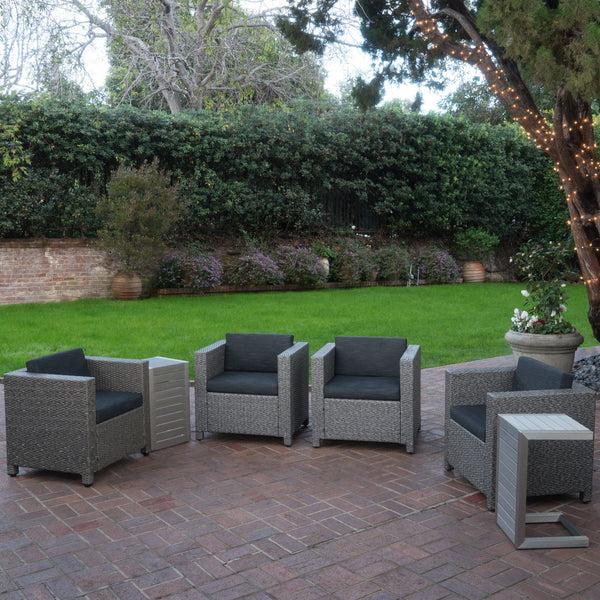 Gdf Studio Venice 4-Seater Outdoor Chat Set With Side Tables