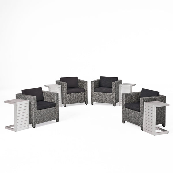 Gdf Studio Venice 4-Seater Outdoor Chat Set With Side Tables