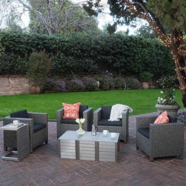 Gdf Studio Venice 4-Seater Outdoor Chat Set With Side Tables