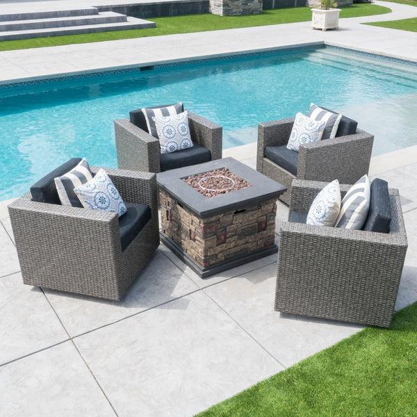 Gdf Studio Venice 4-Seater Outdoor Fire Pit Chat Set