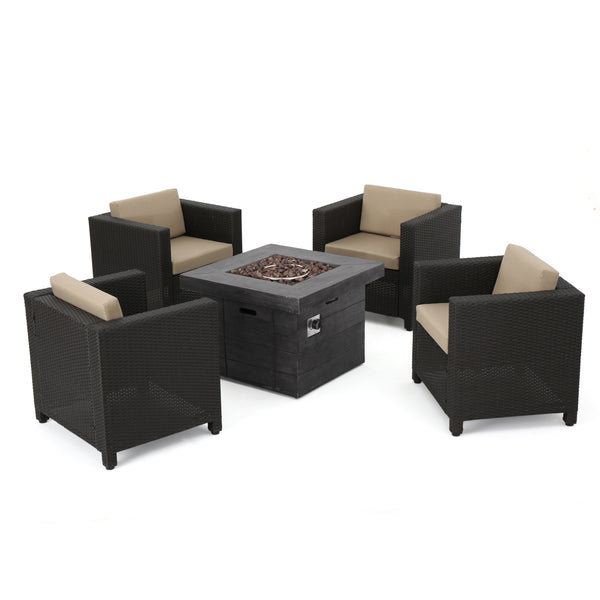 gdf studio Venice 4-Seater Outdoor Fire Pit Chat Set