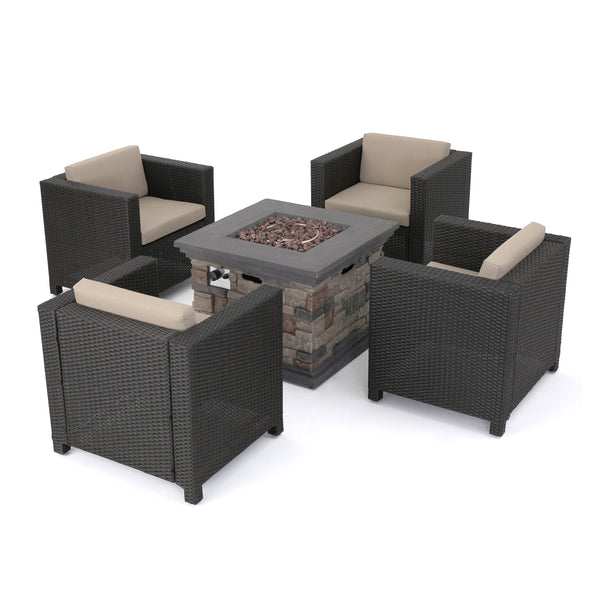 gdf studio Venice 4-Seater Outdoor Fire Pit Chat Set