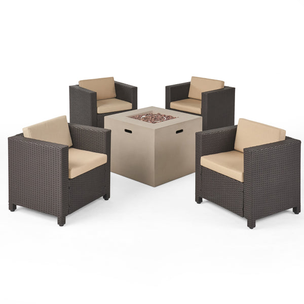 gdf studio Venice 4-Seater Outdoor Fire Pit Chat Set