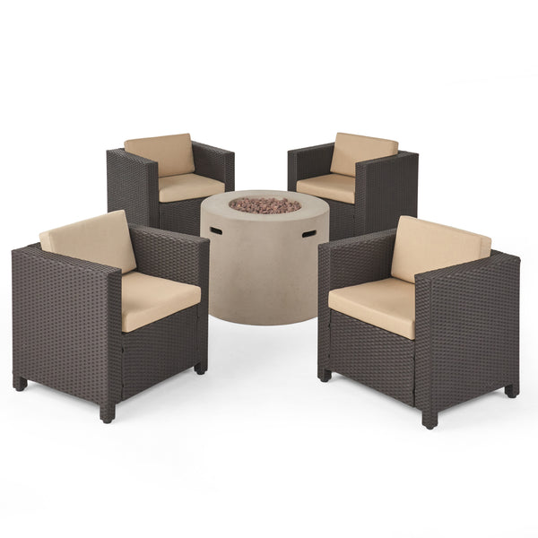 gdf studio Venice 4-Seater Outdoor Fire Pit Chat Set