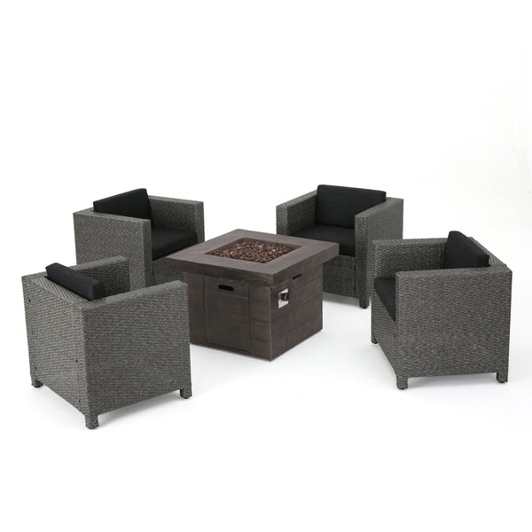 gdf studio Venice 4-Seater Outdoor Fire Pit Chat Set