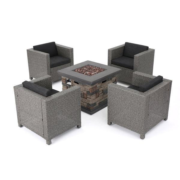 gdf studio Venice 4-Seater Outdoor Fire Pit Chat Set