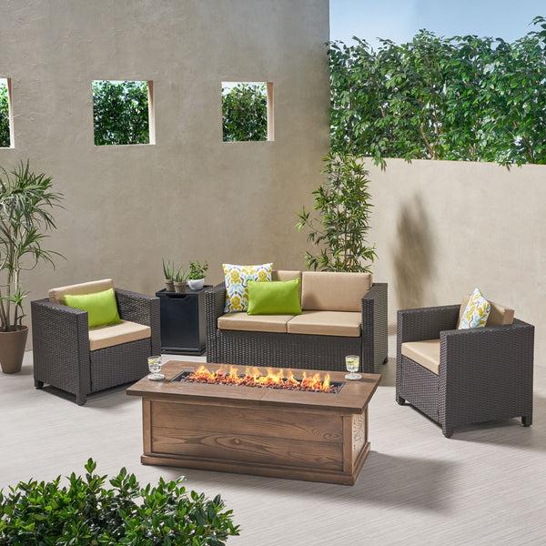 gdf studio Venice 4-Seater Outdoor Fire Pit Sofa Set