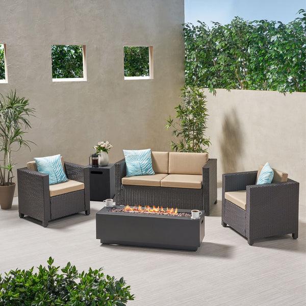 gdf studio Venice 4-Seater Outdoor Fire Pit Sofa Set