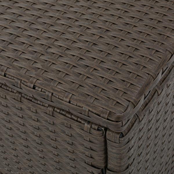 Gdf Studio Venice 6-Seater Outdoor Brown PE Wicker Sofa Set With Coffee Table