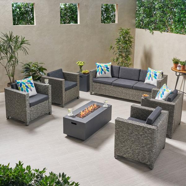 gdf studio Venice 7-Seater Outdoor Fire Pit Sofa Set