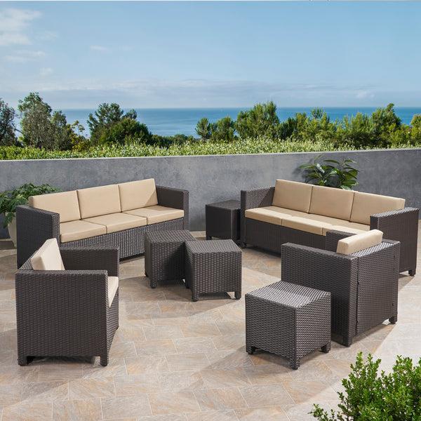 Gdf Studio Venice 8-Seater Outdoor Sofa Set With Side Tables