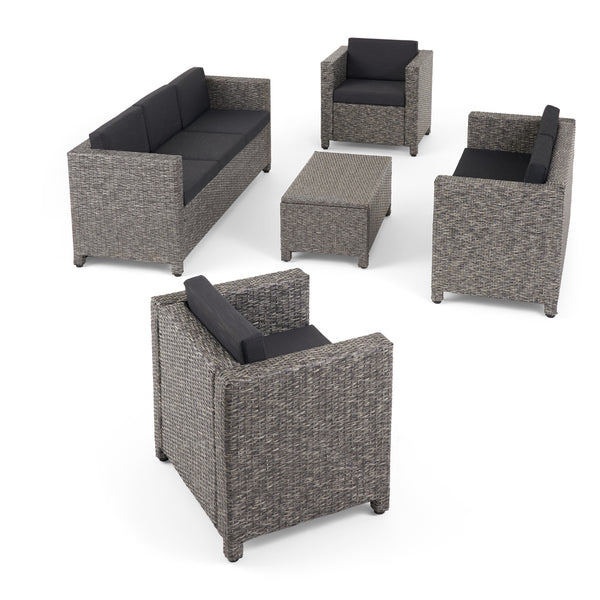 gdf studio Venice Outdoor 7 Seater Sofa Chat Set with Cushions