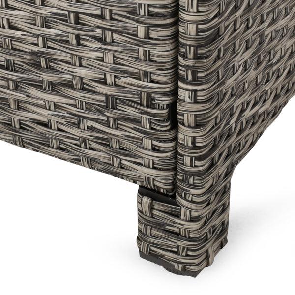 Gdf Studio Venice Outdoor Gray PE Wicker Club Chair With Ottoman (set Of 2)