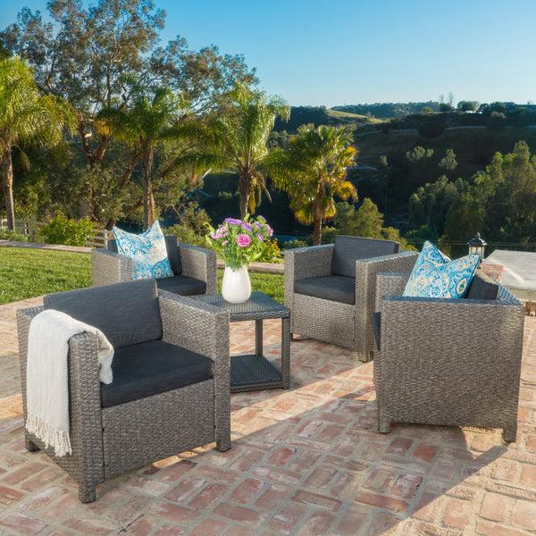 Gdf Studio Venice Outdoor Wicker Club Chair (set Of 4)