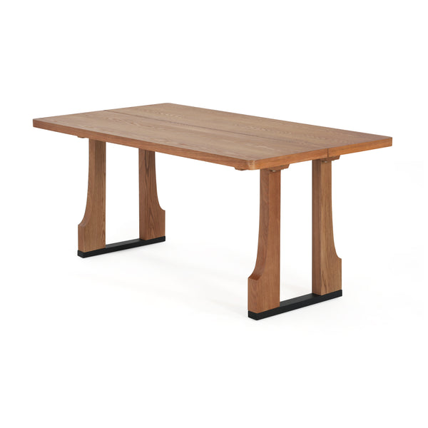 Gdf Studio Verenda 63" Rustic Farmhouse Dining Table – Seats 4-6 With Pedestal Base