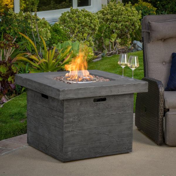 gdf studio Vermont Outdoor 32-inch Square Liquid Propane Fire Pit with Lava Rocks