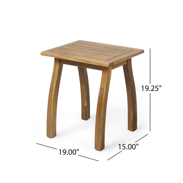 Gdf Studio Verna Outdoor 2 Seater Acacia Wood Rocking Chairs And Side Table Set