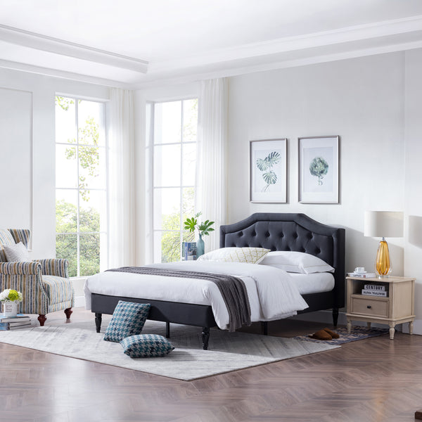 Gdf Studio Veromca Theresa Contemporary Fabric Upholstered Queen Sized Bed Set